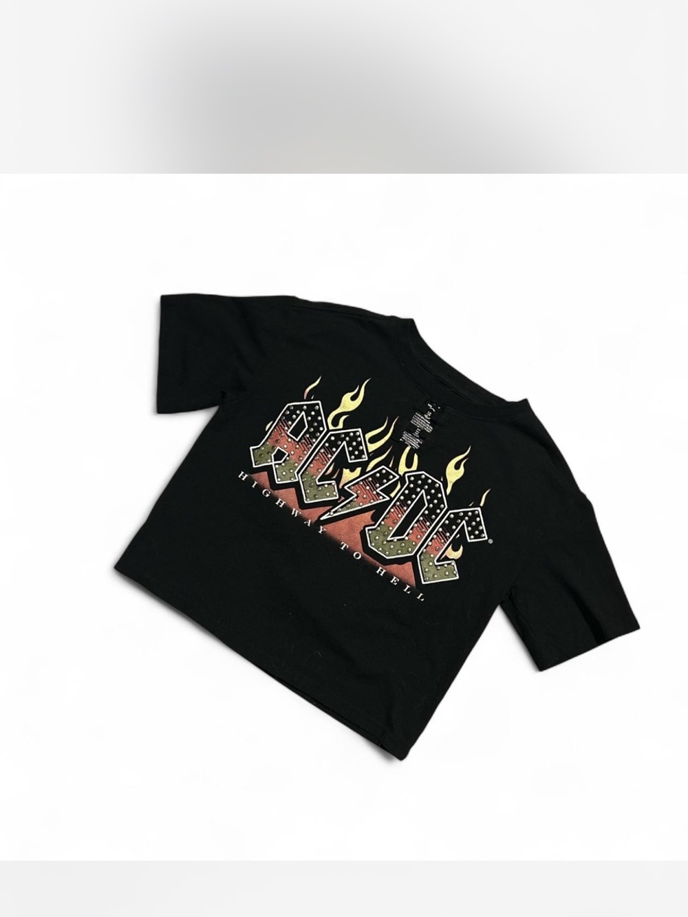 AC/DC Kids Black Tee with Flame Graphic